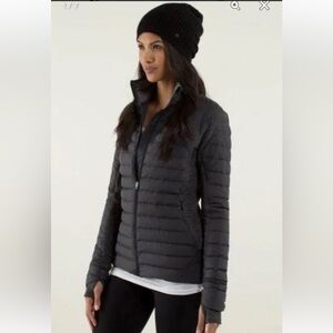 Lululemon Fluff Off Jacket Size 12 Gray/Black